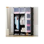3 Column Plastic Portable Wardrobe (BLACK)