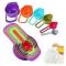Measuring Cup And Spoon Set- Stackable Colorful Plastic For Kitchen Baking Tools