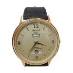 Gorgeous Men Leather Gold Wrist Watch With Calender