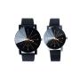 Fashion Fashion Smart Couples Leather Wrist Watch Black