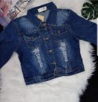 Distressed Buttoned Denim Jacket,Blue