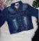 Distressed Buttoned Denim Jacket,Blue