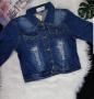 Distressed Buttoned Denim Jacket,Blue