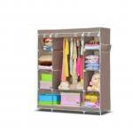 Generic Portable Wardrobe - 3 Columns - 130*170*45 - Brown