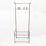 Shoe rack and hanger material steel colour brown