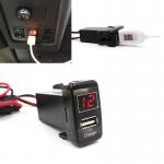 5V 2.1A USB Port Dashboard Voltmeter Phone Charger