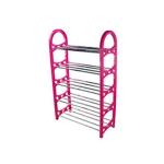 5 Layer Portable Foldable Shoe Rack - Pink