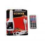 Car Fm Modulator Mp3 Player With Usb Interface Car Charger Remote And Fm Digital Led Display - White