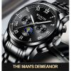 Wlisth Men`s European Business Waterproof Watch - BLACK