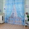 Generic Floral Tulle Voile Door Window Curtain Drape Panel Sheer Scarf Valances Divider-Blue