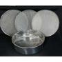 Generic Set Of 4 Stainless Steel Flour Sieves With Dish