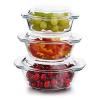 Signature Glass Casserole Set With Lids - Set Of 3pcs