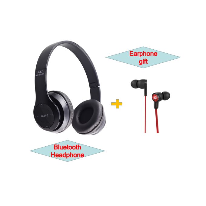 P47 Bluetooth Headphone Wireless +Earphone
