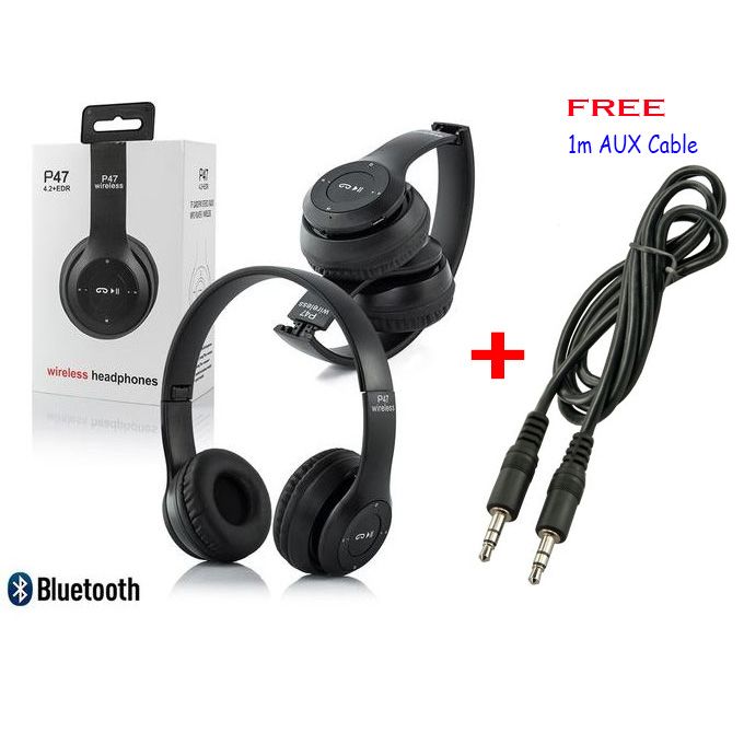 Bluetooth Headphone, Wireless + FREE 1M AUX Cable