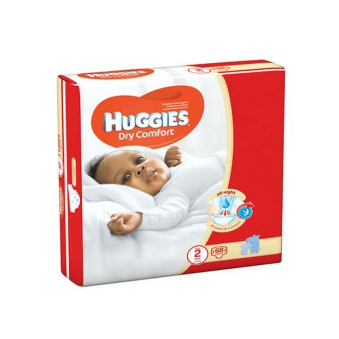 Dry Comfort Diapers, Size 2 (3-6kgs), (Count 68 Diapers)